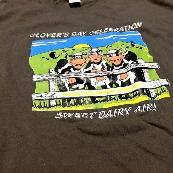 Cow Nature Travel Tee Mens Size XXL Gray Sweet Dairy Air Oregon - Picture 2 of 5